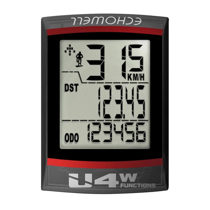 Ciclocomputer ECHOWELL U4 4 funzioni Nero - Wireles
