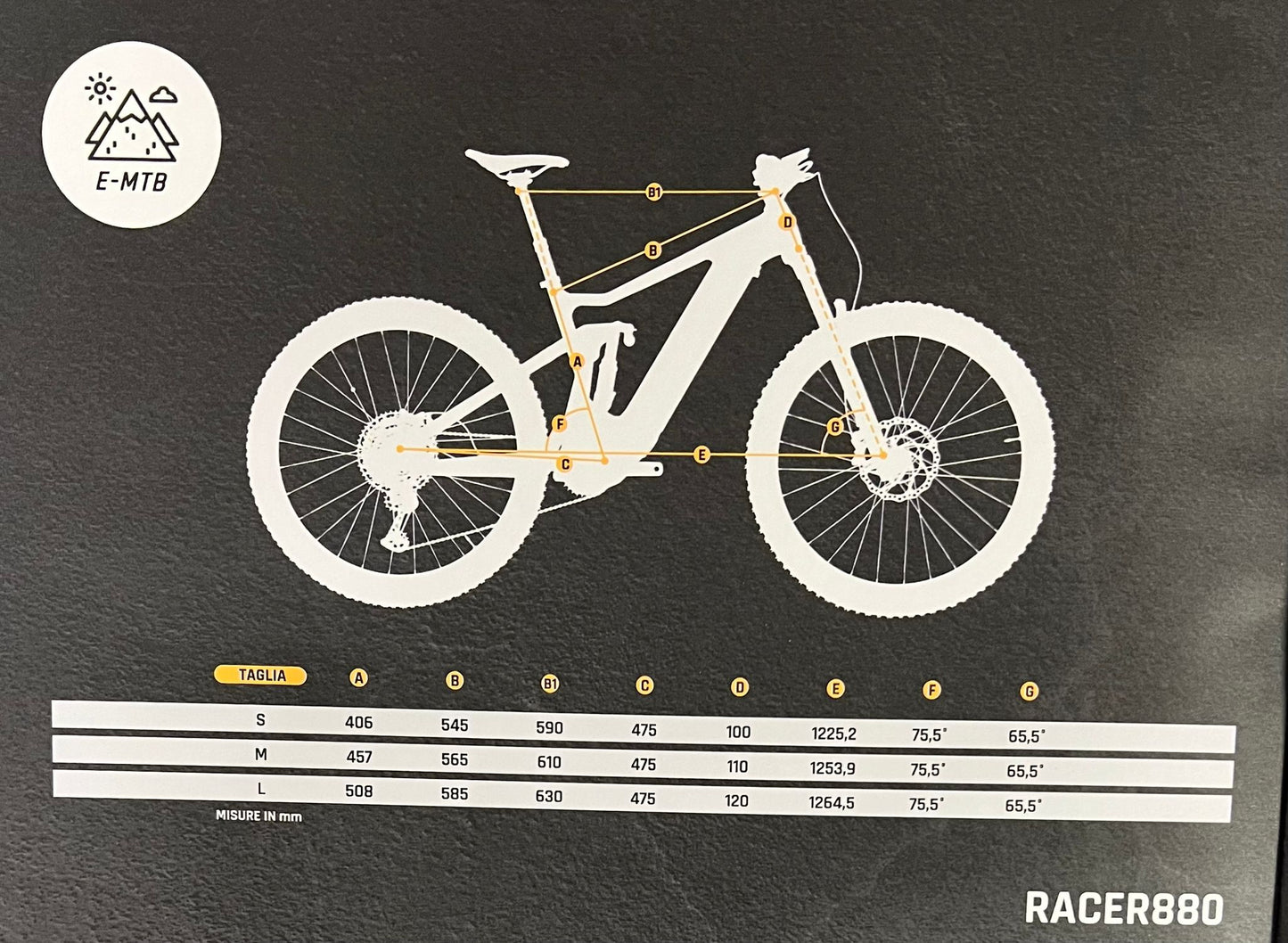 E-mtb full Bikel Racer880 ST Polini 90Nm batteria 880Wh