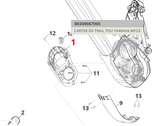 Carter destro per e-bike Fantic XTF 1.5 Yamaha MY23