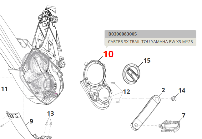 Carter sinistro per e-bike Fantic XTF 1.5 Yamaha MY23
