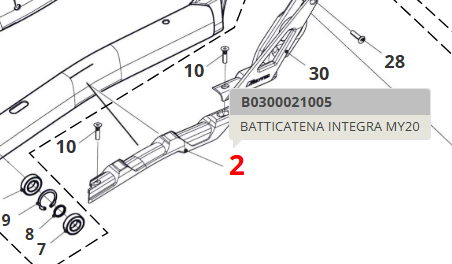 Batticatena per e-bike Fantic (parte posteriore senza guidacatena)