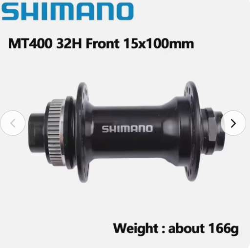 Mozzo anteriore Shimano MT400-B 32H 110 nero