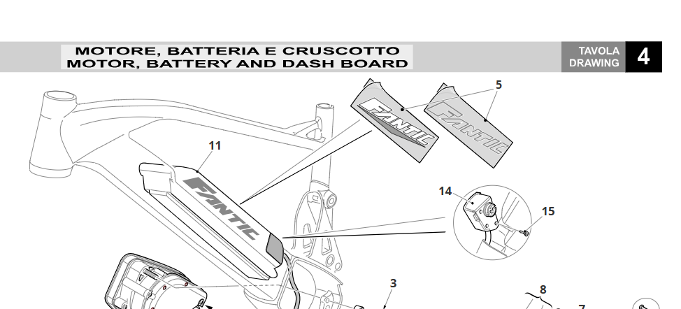 Fantic adesivo batteria 630Wh Integra assieme