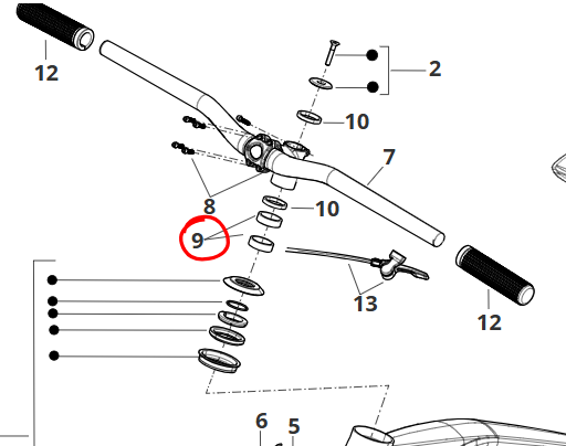 Distanziale Manubrio Fantic 1/8 10 mm B0700190005