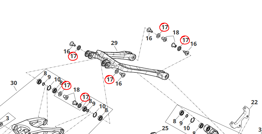 Distanziale Puntoni Fantic B-FP197-MB01000175 (8 pz.)
