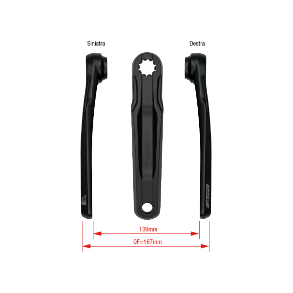 Fantic Pedivelle FSA CK-762/IS 165mm neri. Anche per e-bike Fantic