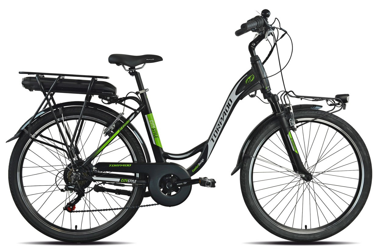 Afrodite T255 Torpado city e-bike 26" 374Wh fari a LED integrati