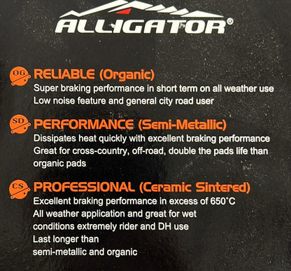 Pastiglie freno Hayes Stroker Trail organiche Alligator