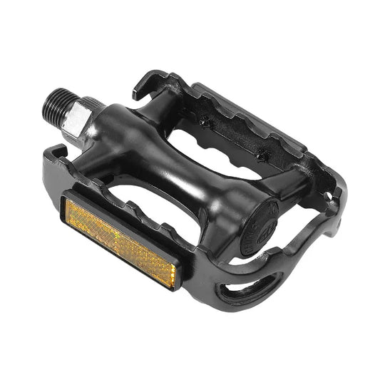 Pedali ciclismo MTB in alluminio nero - Perno su sfere dim. 106x66x26mm