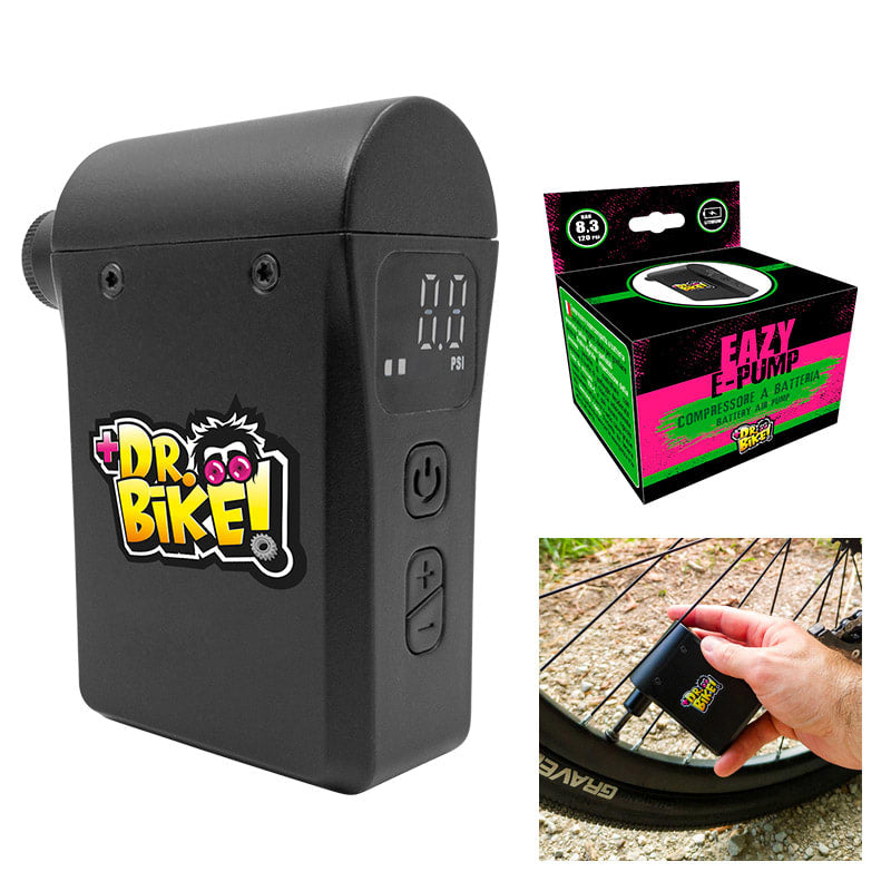Compressore d'aria portatile mini DR.BIKE con batteria ricaricabile