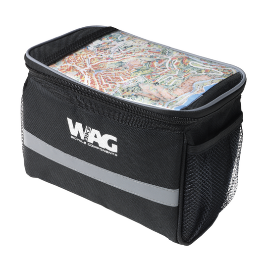 Borsa da manubrio con portamappa-portacellulare WAG nero