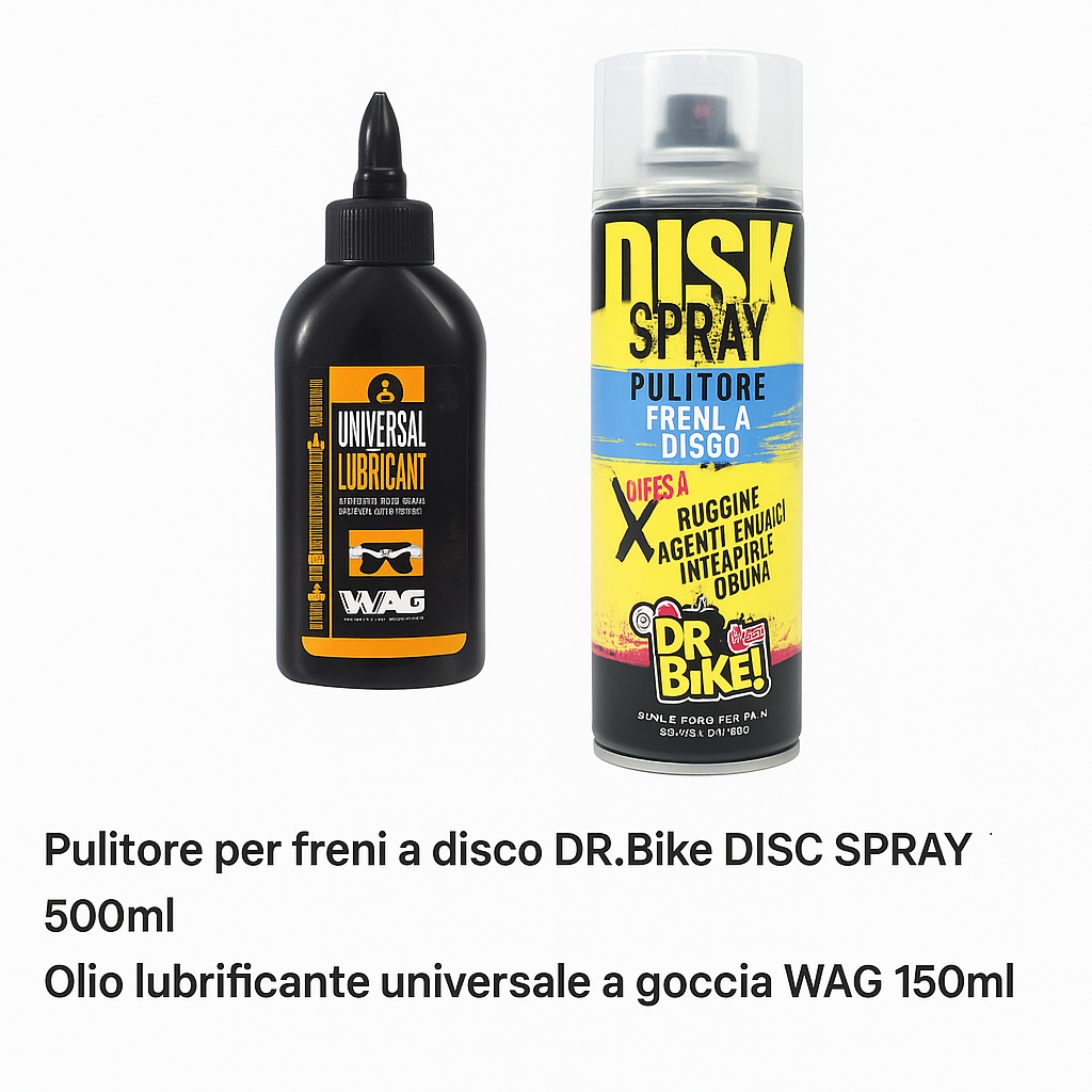 Kit pulizia e lubrificazione detergente dischi + olio