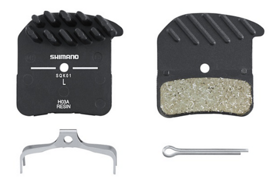 Shimano BP-H03A-RF  pastiglia in resina con aletta e molla con coppiglia (paio)