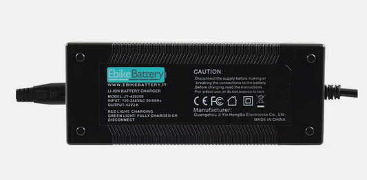 Caricabatterie per batterie EbikeBattery al litio 36V 2A con adattatori