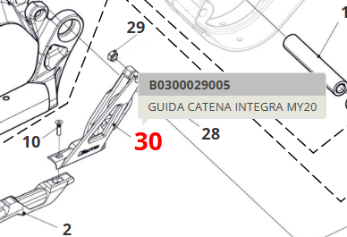 Guidacatena per e-bike Fantic (parte ant. con guidacatena)