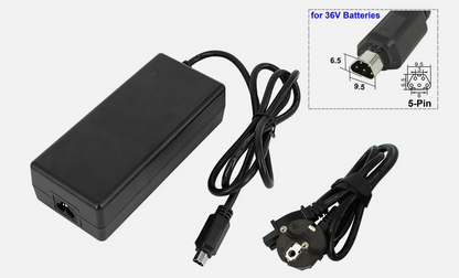 Caricabatterie per e-bike da 36V 2A con connettore trapezoidale (comp. Torpado Era)