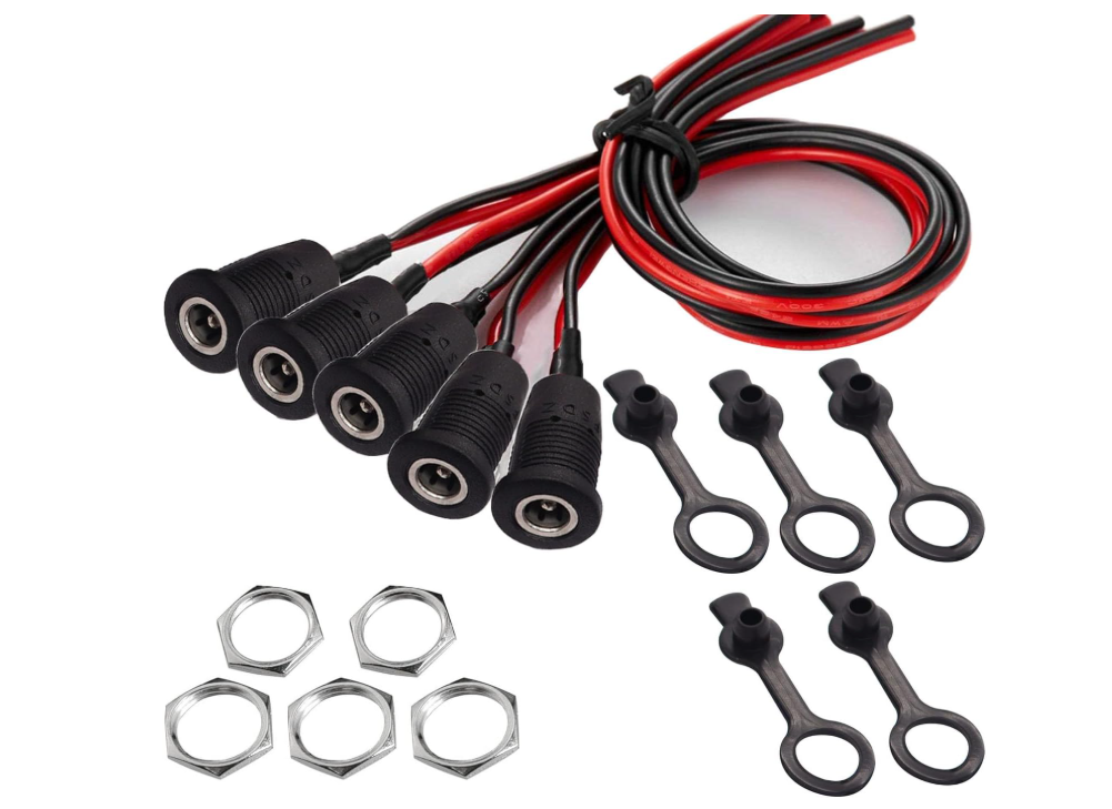 Connettore/presa DC cilindrica 5,5×2,1 mm a fissaggio su pannello