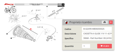 Cassetta SRAM PG-1130 a 11 velocità – 11-42T (part number 00.2418.065.000)