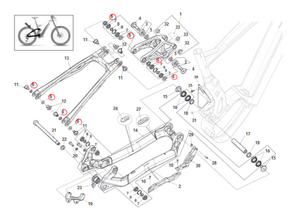 Distanziale puntoni per carro e-bike Fantic