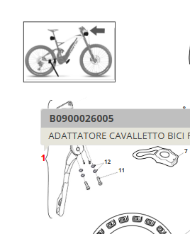 Kit cavalletto per e-bike Fantic (piastra adattatore + viti + cavalletto)