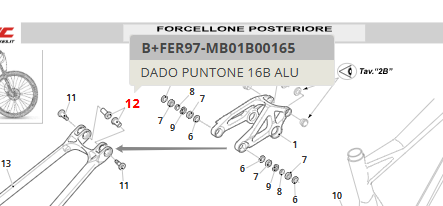 Dado puntone 16B per carro e‑bike Fantic nero