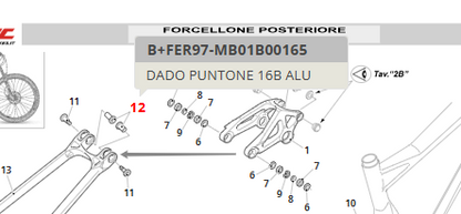 Dado puntone 16B per carro e‑bike Fantic nero