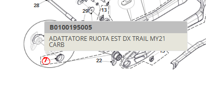 Adattatore ruota esterno dx per Fantix XRT 1.5 Carbon MY21 anodizzato rosso