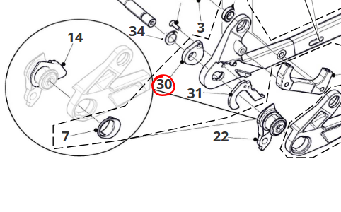 Adattatore Ruota esterno sx per Fantix XTF 1.5 CArbon MY21 anodizzato rosso