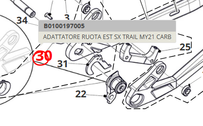 Adattatore Ruota esterno sx per Fantix XTF 1.5 CArbon MY21 anodizzato rosso