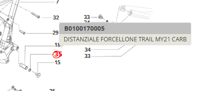 Distanziale Forcellone Trail MY21 Carb