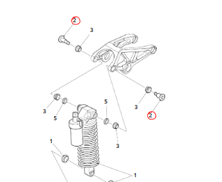 Vite Rocker per fissaggio mono Fantic XTF 1.5 Carboon MY21 inox
