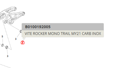 Vite Rocker per fissaggio mono Fantic XTF 1.5 Carboon MY21 inox