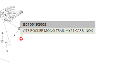 Vite Rocker per fissaggio mono Fantic XTF 1.5 Carboon MY21 inox