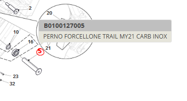 Perno Forcellone per Fantic XTF 1.5 Carbon MY21 Carb Inox