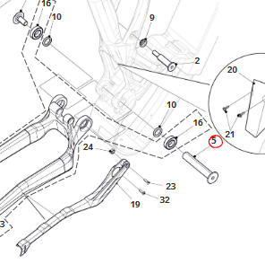Perno Forcellone per Fantic XTF 1.5 Carbon MY21 Carb Inox