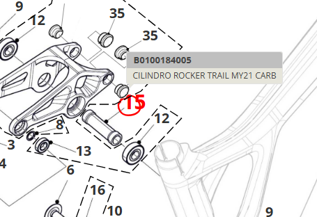 Cilindro Rocker per Fantic XTF 1.5 e 1.6 Carbon MY21 + Rampage XC DC MY23