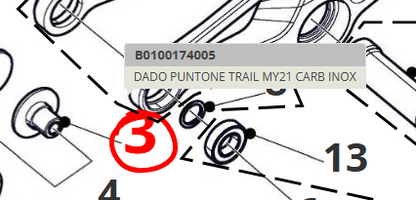 Dado Puntone per Fantic XTF 1.5 Carbon MY21 Inox
