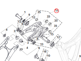 Bilanciere per Fantic XTF 1.5 e 1.6 Carbon MY21. Colore grigio  (usato)