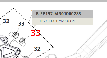 Coppia boccole IGUS GFM 121418 04 – Ricambio Fantic