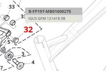 Coppia boccole IGUS GFM 121418 08 – Ricambio Fantic