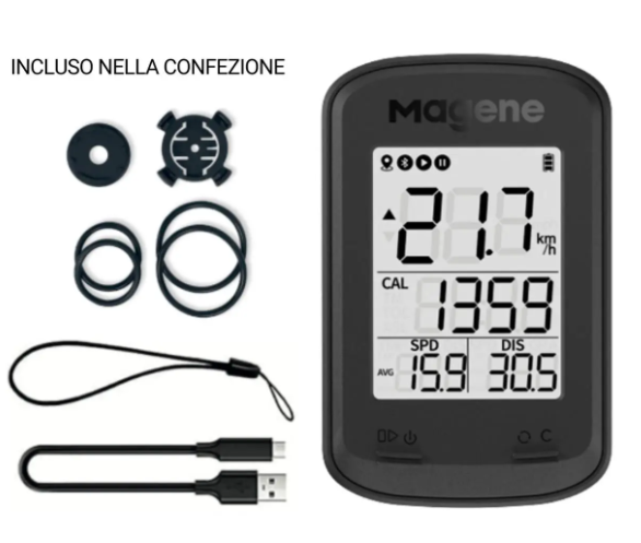 Ciclocomputer per ciclismo Magene C206 1,9" GPS
