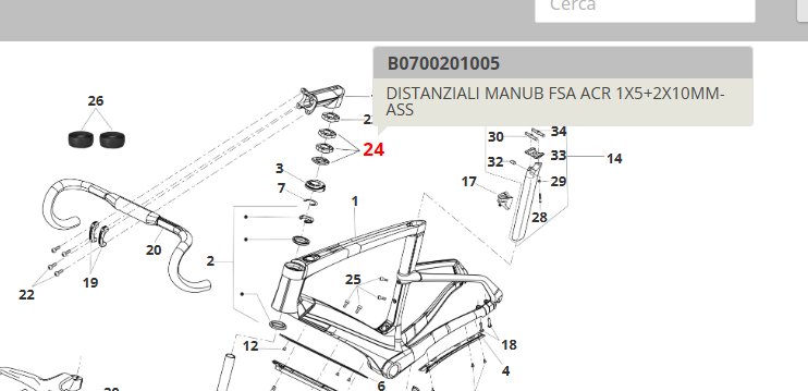 Kit distanziali FSA per attacco manubrio per e-road FMOSER