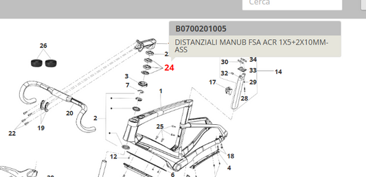 Kit distanziali FSA per attacco manubrio per e-road FMOSER