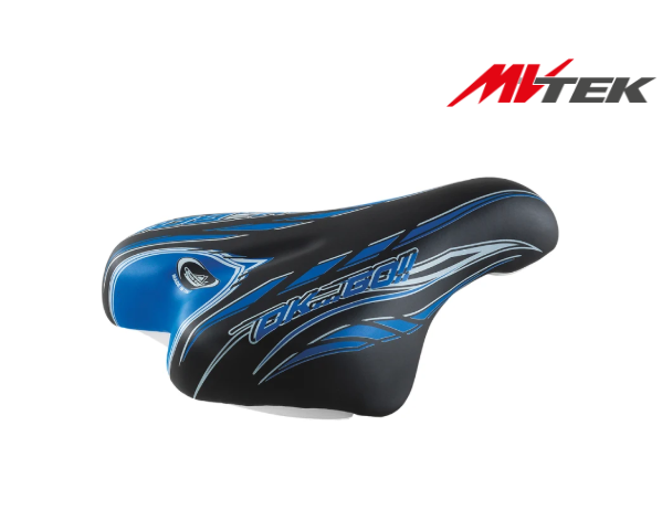 Sella junior MV-TEK OK GO per bici 14/16” nero/blu