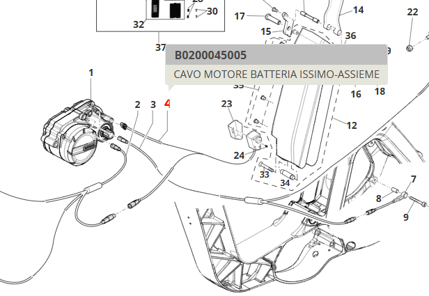 Cavo Collegamento Batteria - Motore Fantic ISSIMO
