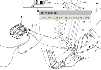 Cavo Collegamento Batteria - Motore Fantic ISSIMO