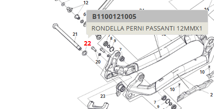 Rondella per perni passanti 12mmx1 Fantic e altri