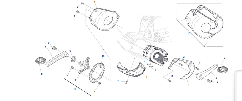 Coppia pedivelle per e‑bike Fantic FSA CK‑320/IS 155 mm, nero