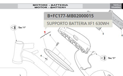 Supporto batteria Fantic XF1630Wh Performance e Casa nero