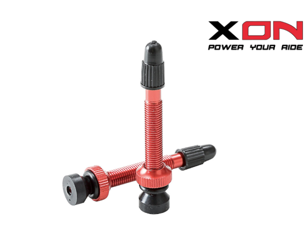 Valvola tubeless presta XON 45 mm filettata rossa